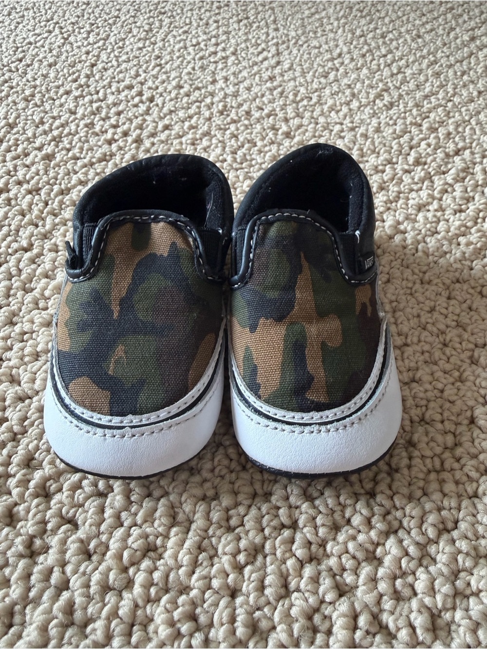 Vans Baby Slip-On Shoes in Camouflage Green, Brown and Black
